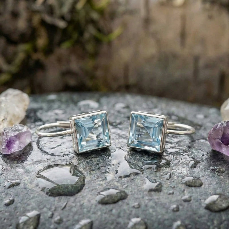 Elegant Blue Crystal Earrings