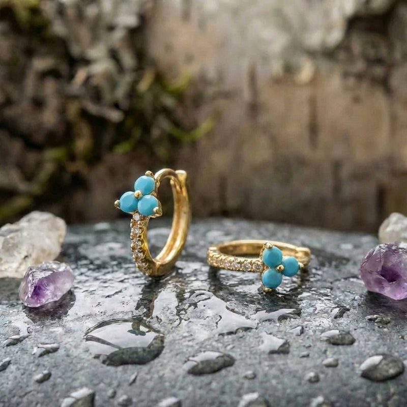 Elegant Blue Flower Earrings