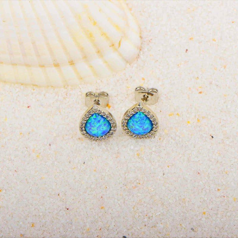 Elegant Blue Opal Earrings