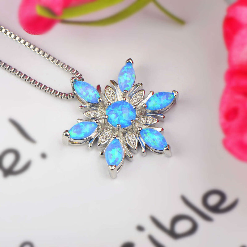 Elegant Blue Opal Necklace