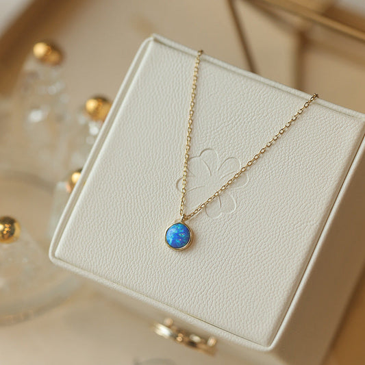 Elegant Blue Opal Necklace