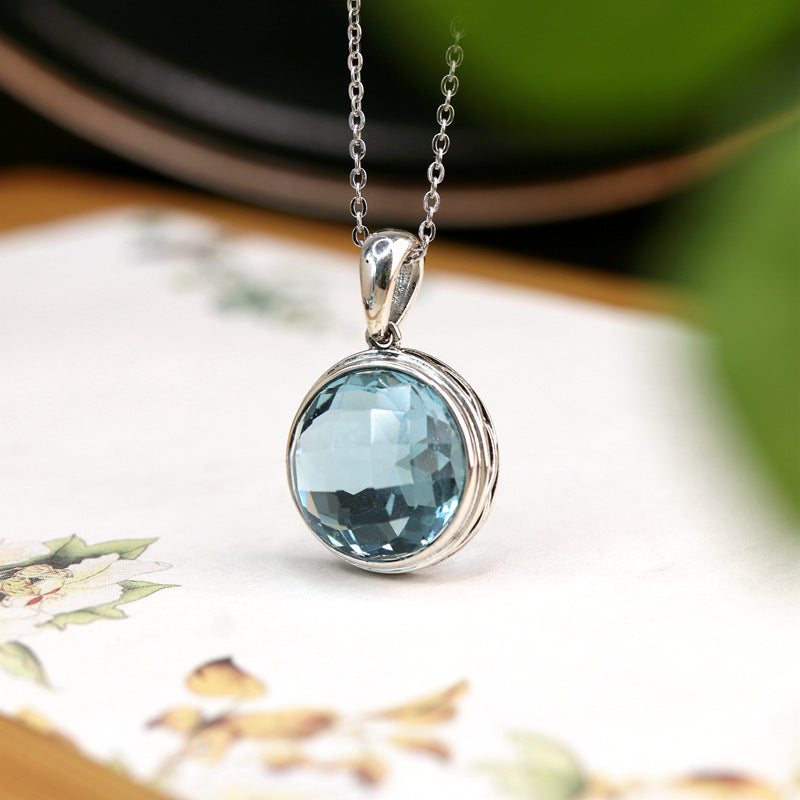 Elegant Blue Topaz Necklace