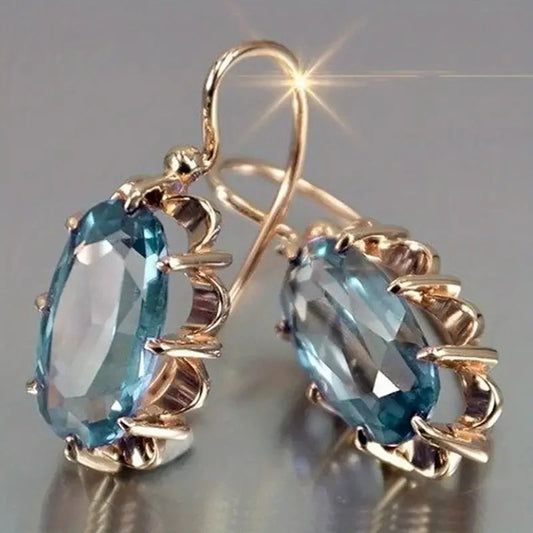 Elegant Blue Zircon Earrings