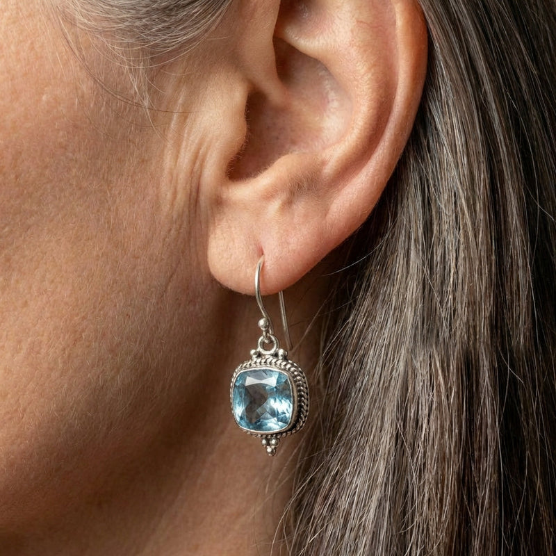 Blue Zirconia Earrings