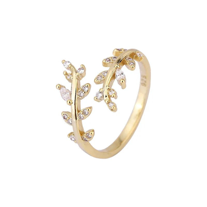 Elegant Branch Zircon Ring