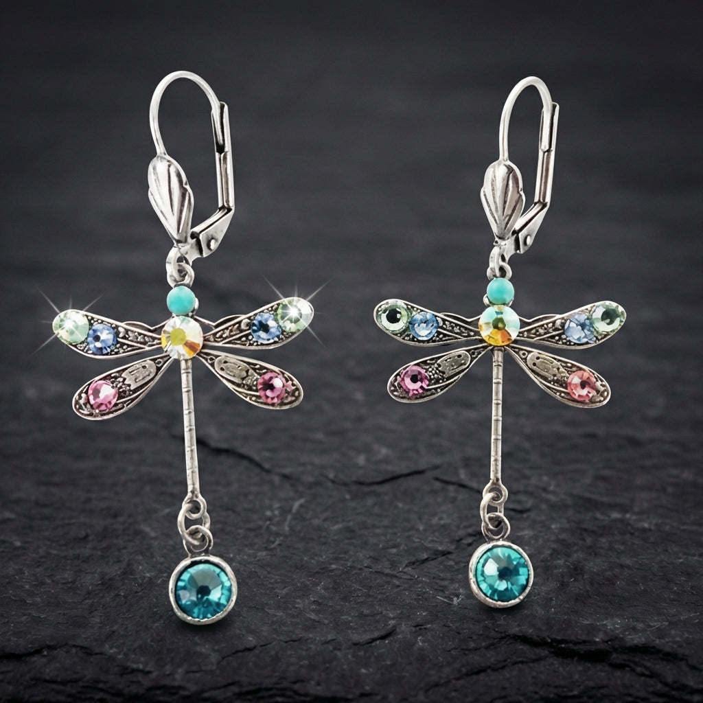 Elegant Carved Dragonfly Earrings