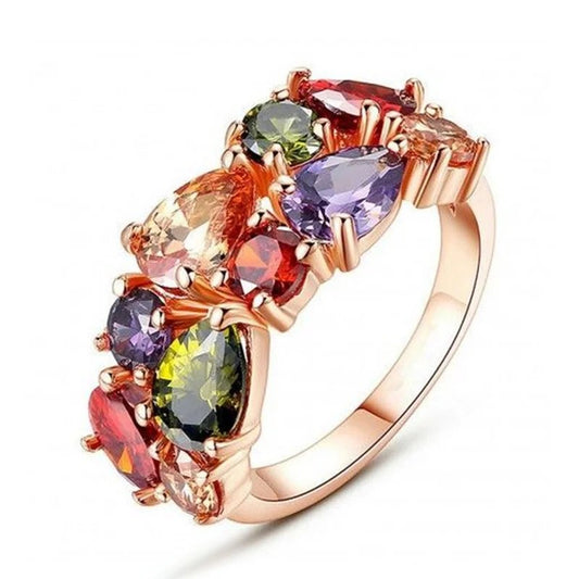 Elegant Colorful Zirconia Ring