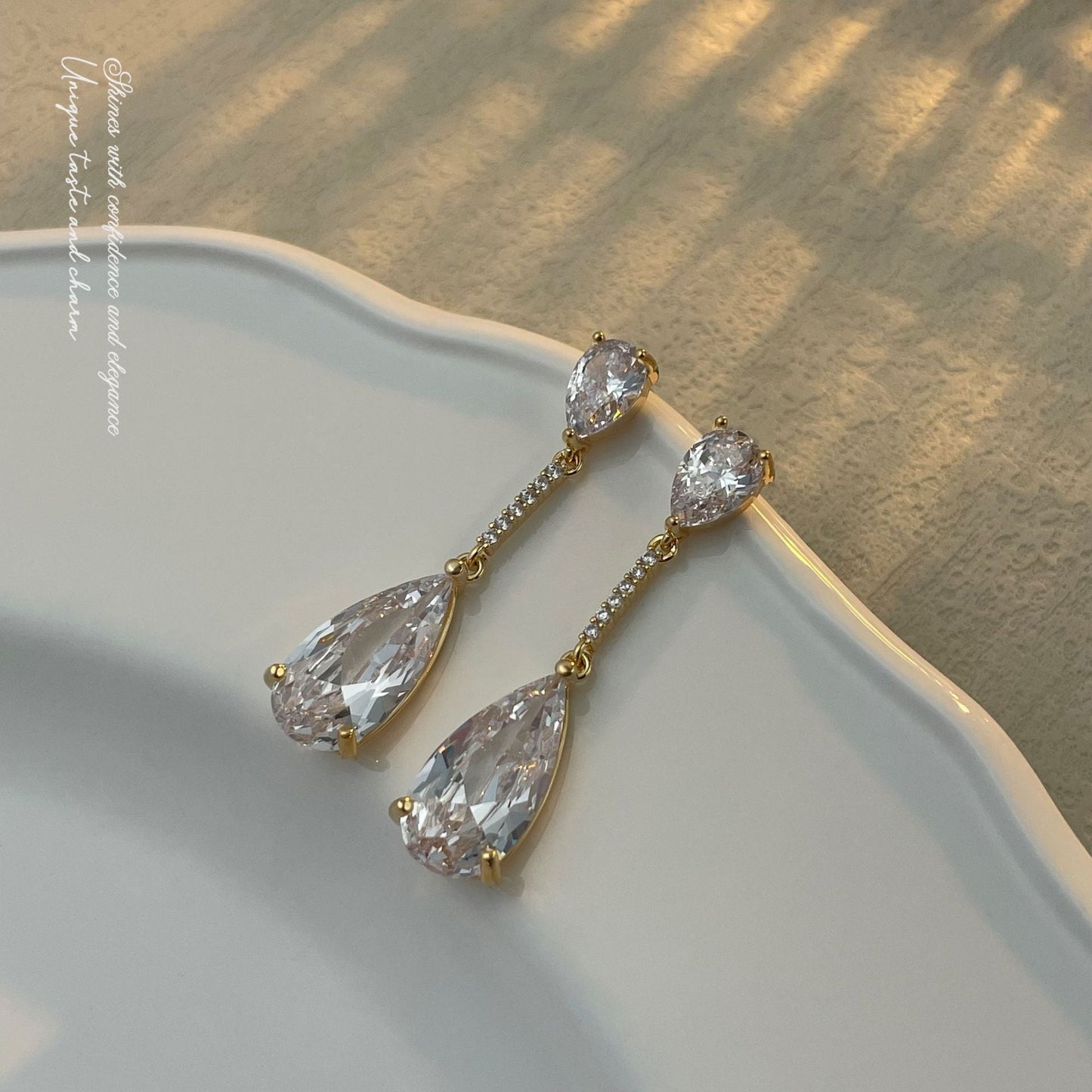 Elegant Crystal Drop Earrings
