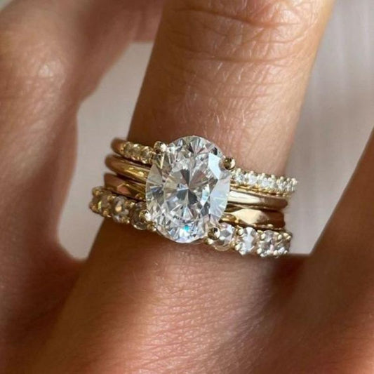 Elegant Crystal Engagement Ring