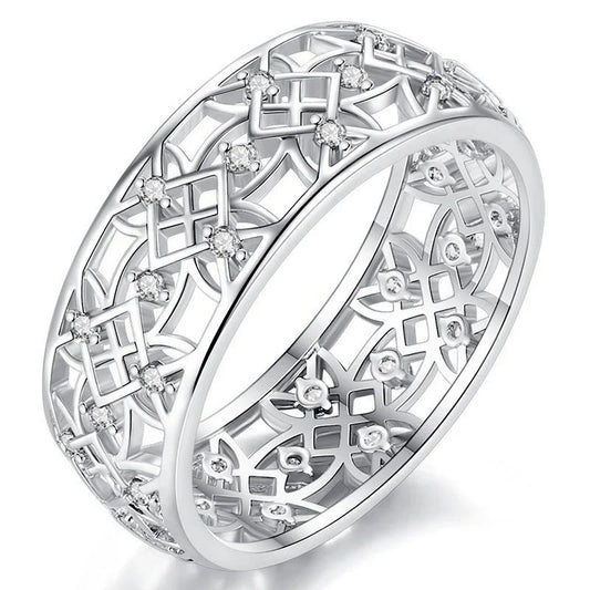 Elegant Crystal Filigree Ring