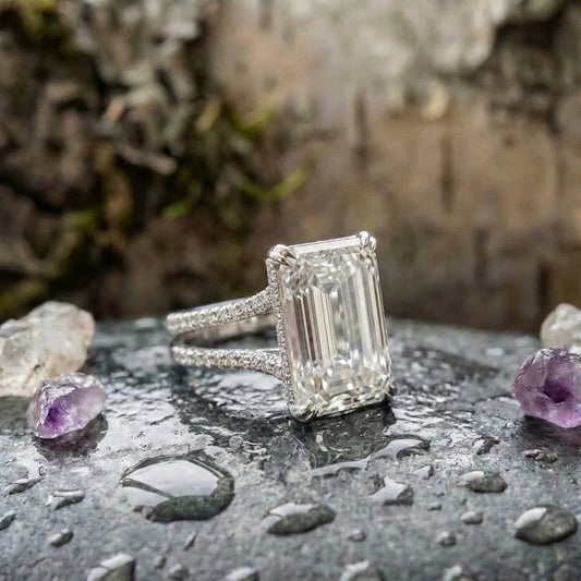 Elegant Crystal Geometric Ring