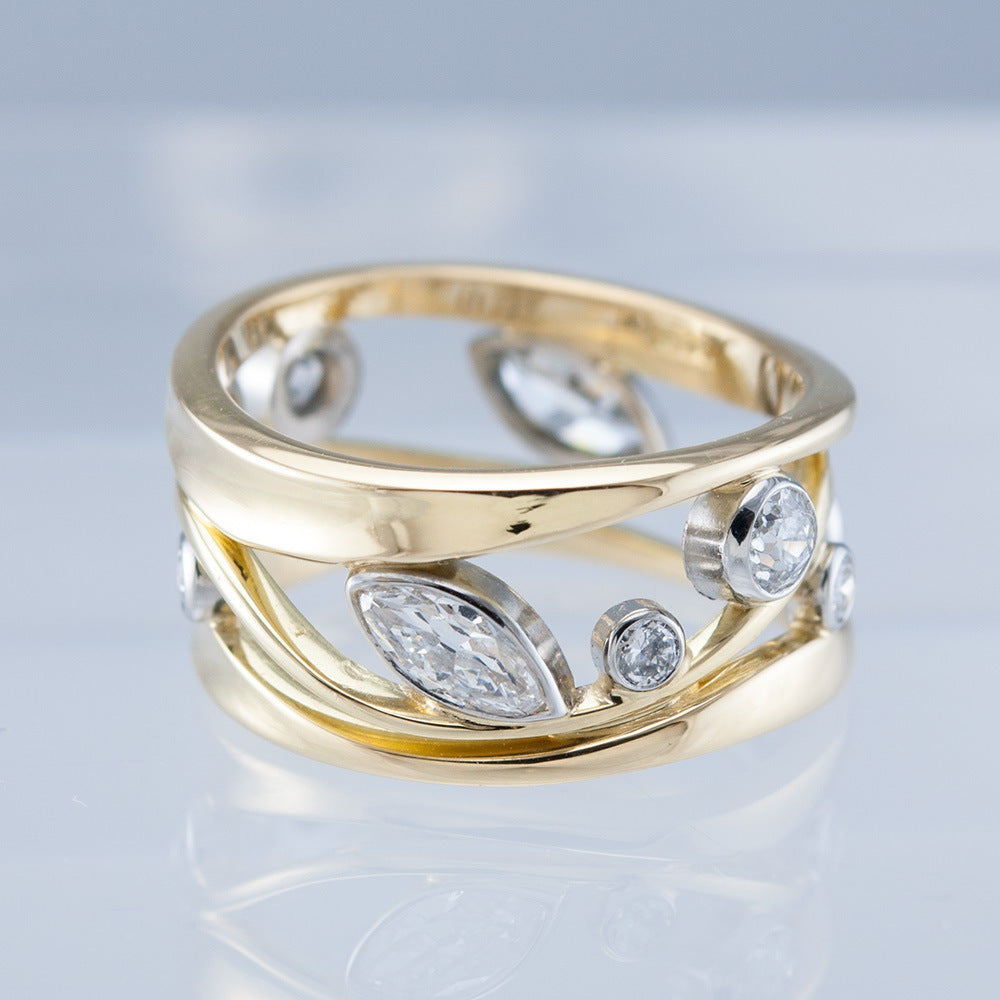 Elegant Crystal Gold Ring