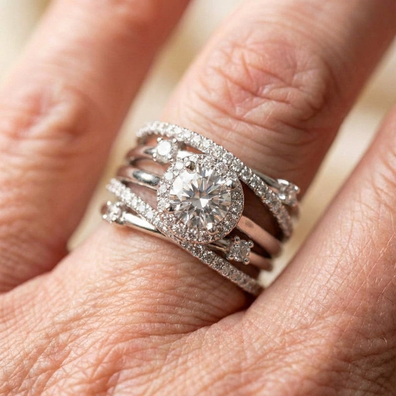 Crystal Halo Ring