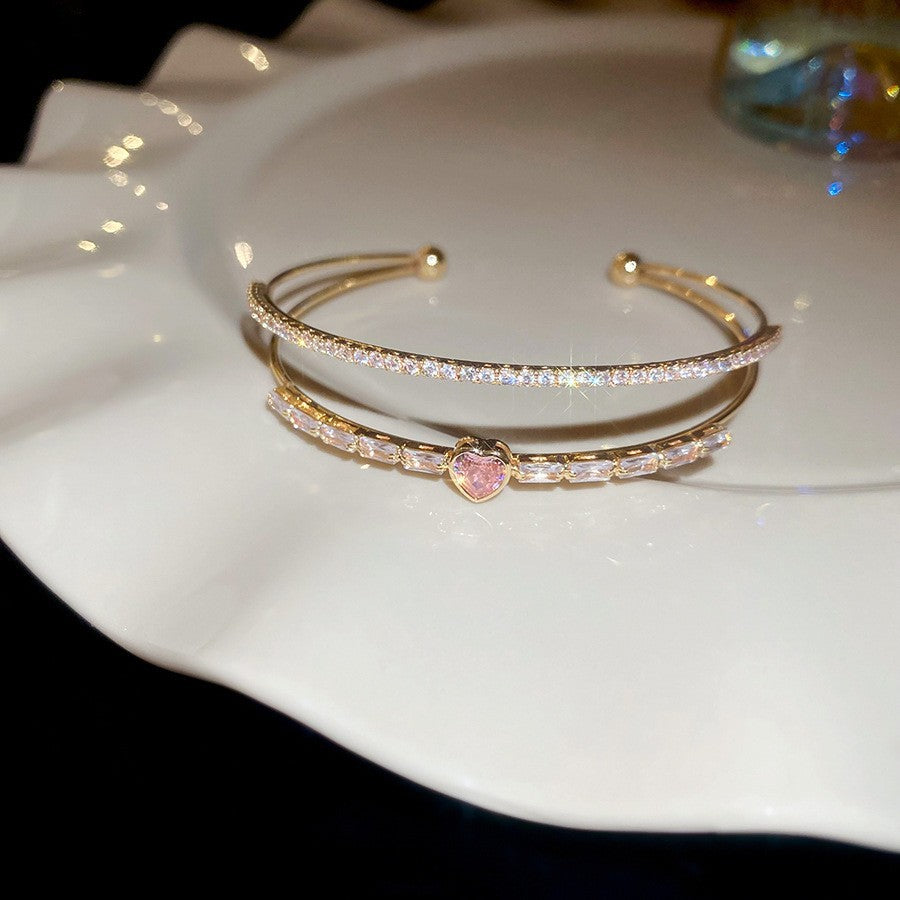 Elegant Crystal Heart Bracelet