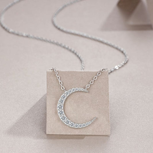 Elegant Crystal Moon Necklace