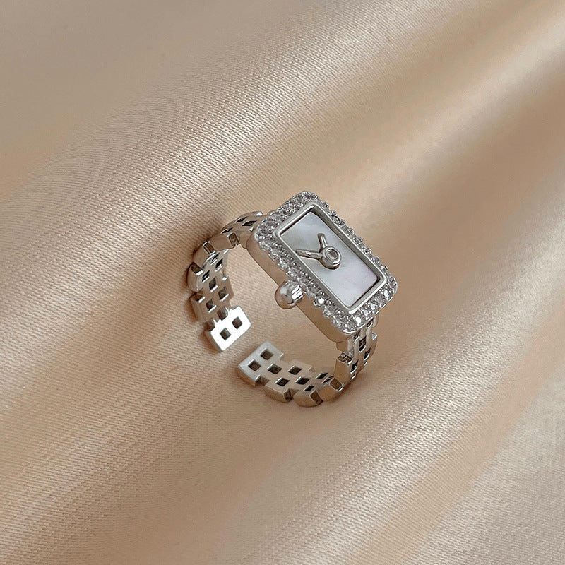 Elegant Crystal Watch Ring