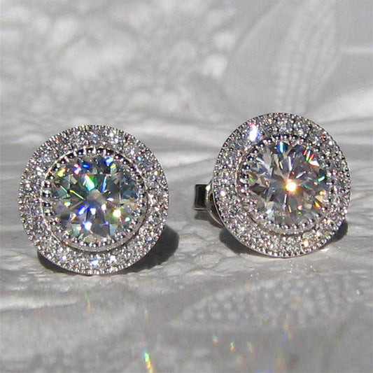 Elegant Double Crystal Stud