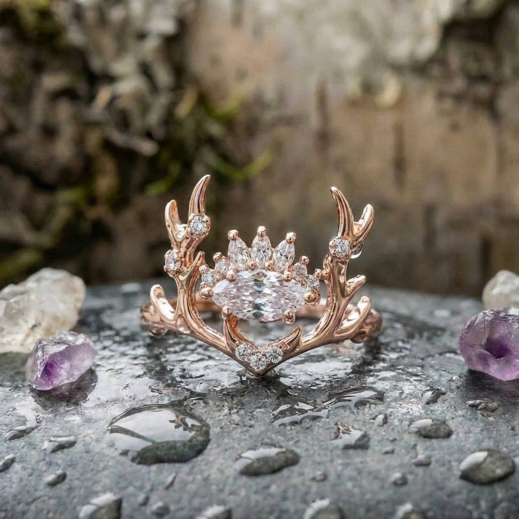 Elegant Elk Crystal Ring