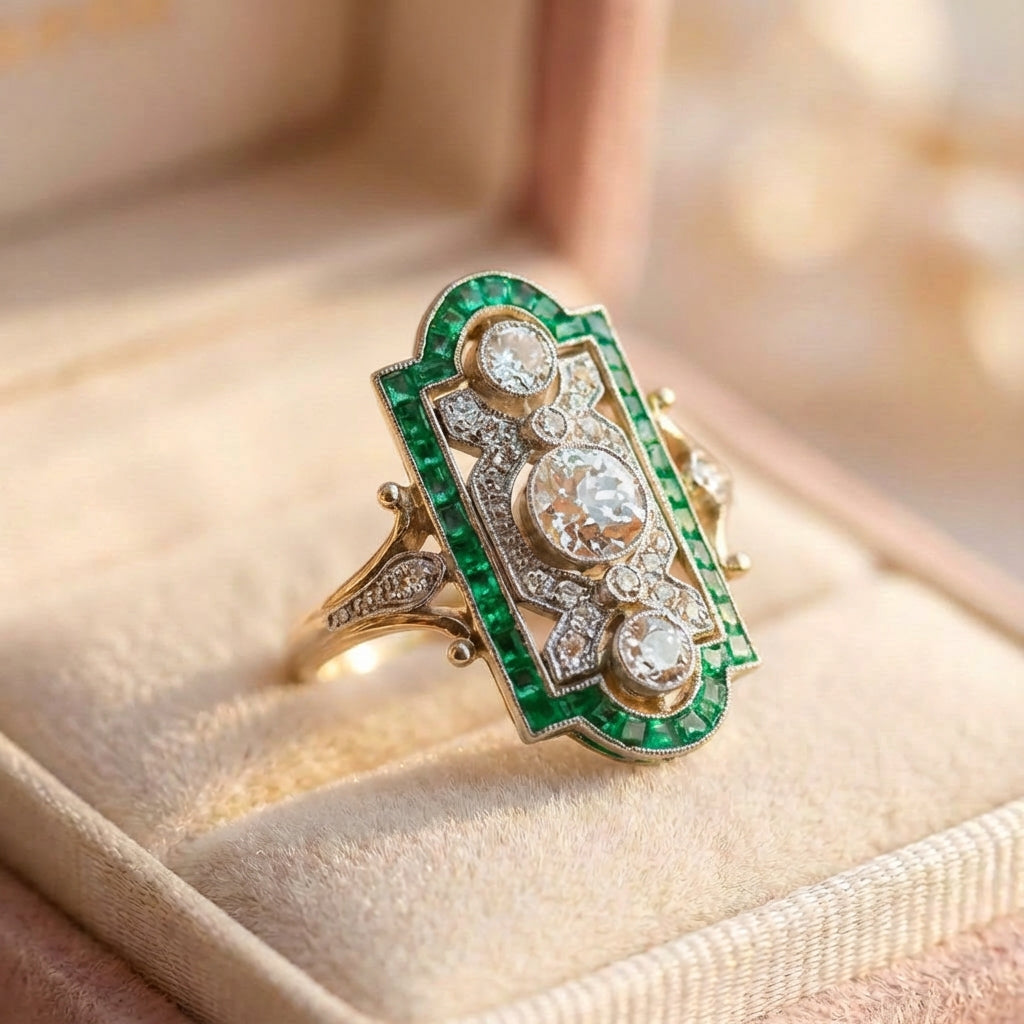 Elegant Emerald Diamond Ring