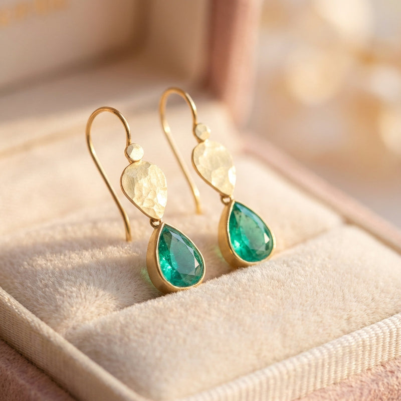 Elegant Emerald Teardrop Earrings