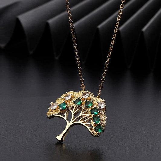 Elegant Emerald Tree Necklace