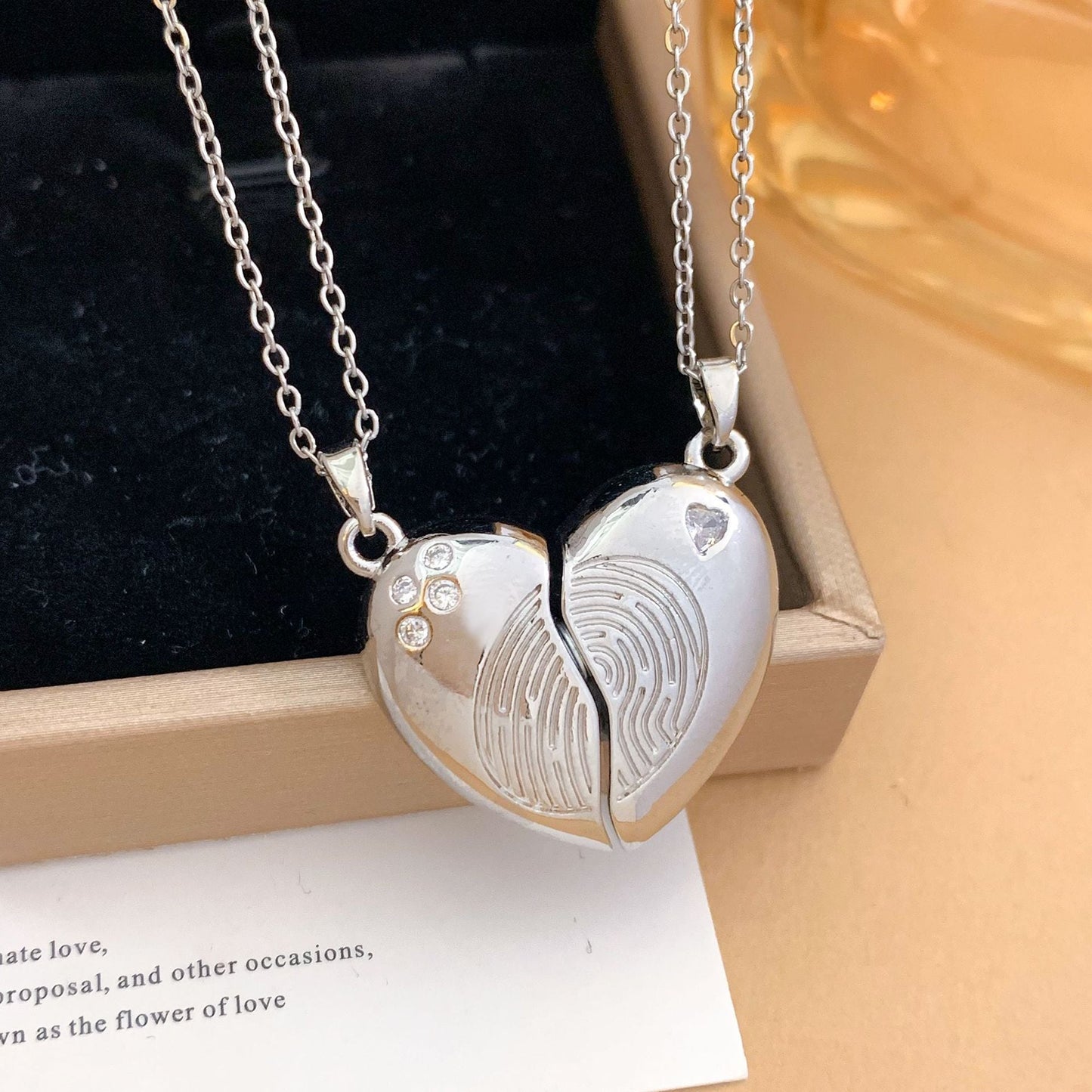 Elegant Fingerprint Heart Necklace
