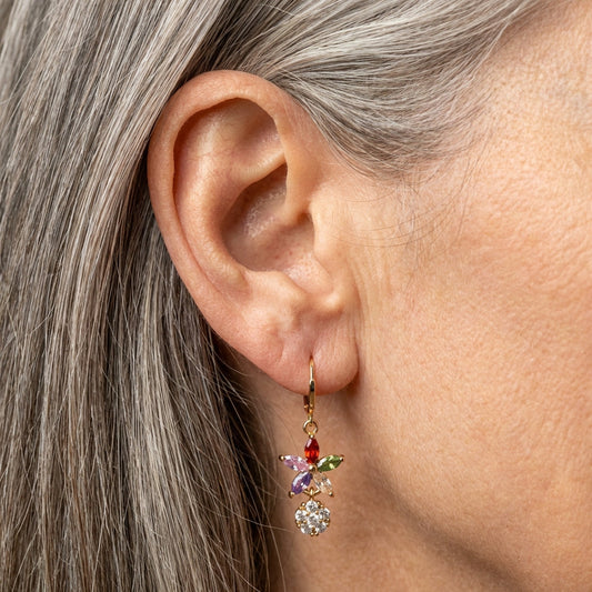 Flower Multistone Earrings