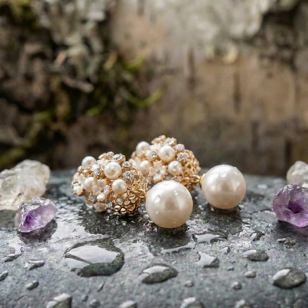 Elegant Flower Pearl Earrings