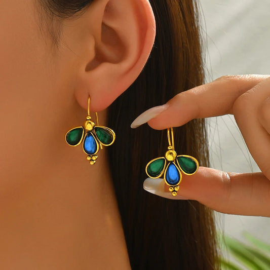 Elegant Gemstone Dangle Earrings
