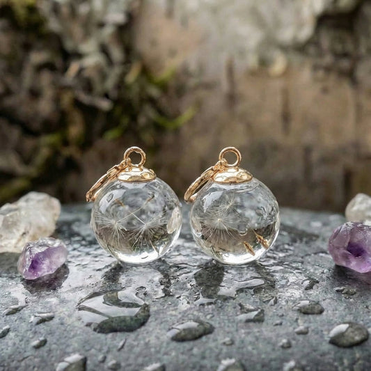 Elegant Glass Sphere Earrings