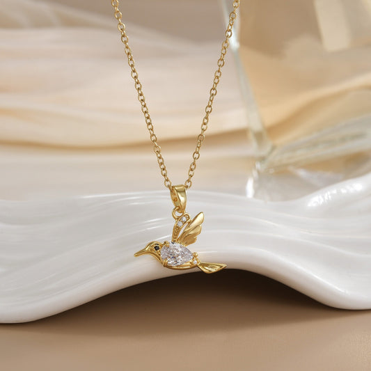Elegant Gold Bird Necklace