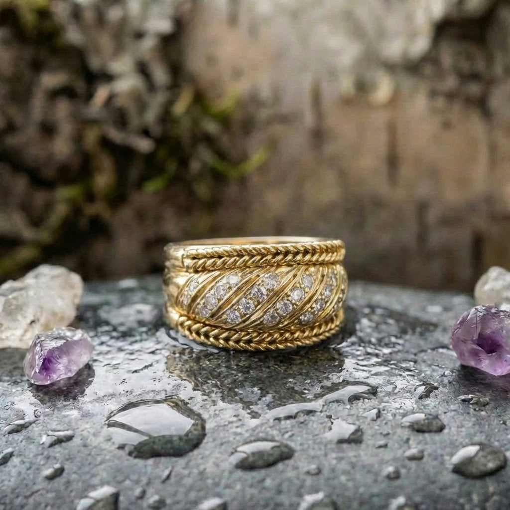 Elegant Gold Cubic Zirconia Ring