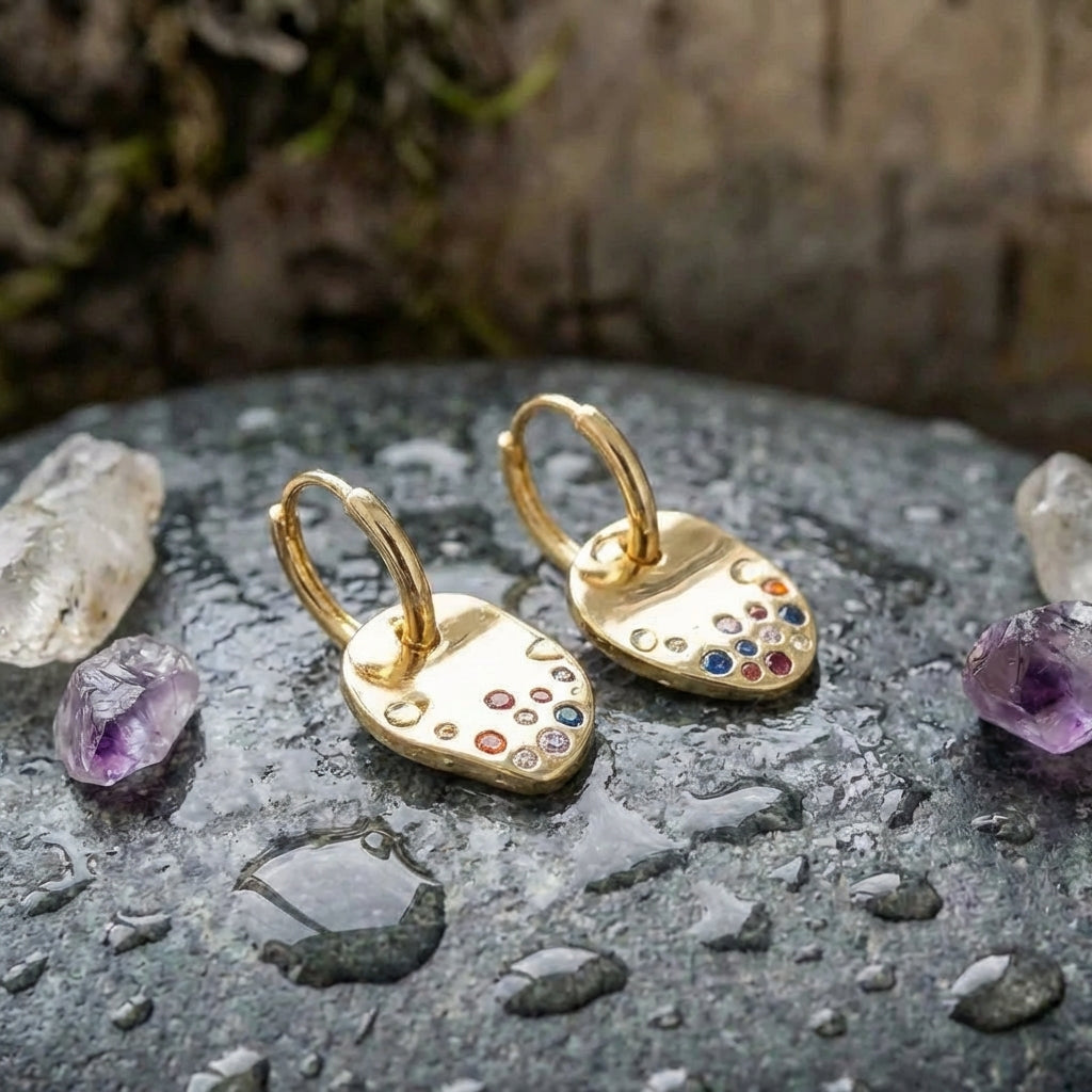 Elegant Gold Zircon Earrings
