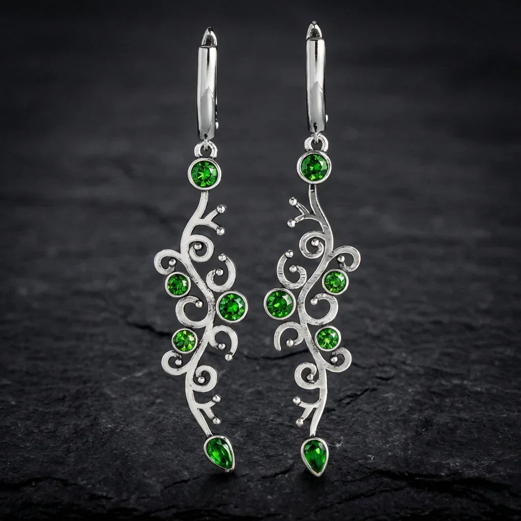 Elegant Green Stone Earrings