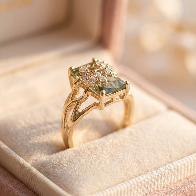 Elegant Green Zircon Ring