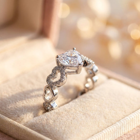 Elegant Heart Crystal Ring