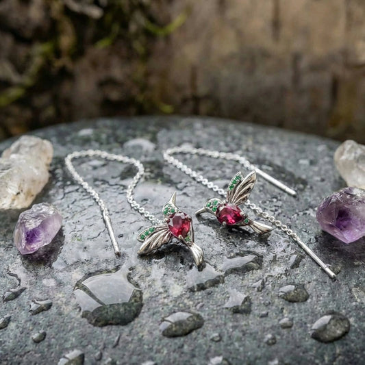 Elegant Hummingbird Drop Earrings
