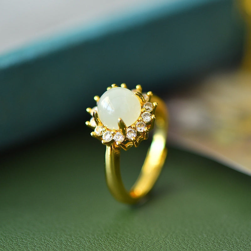 Elegant Jade Gold Ring