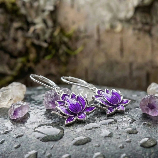 Elegant Lotus Flower Earrings