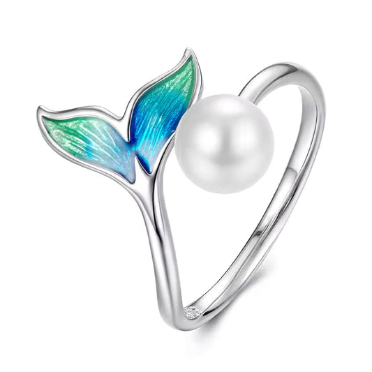 Elegant Mermaid Pearl Ring