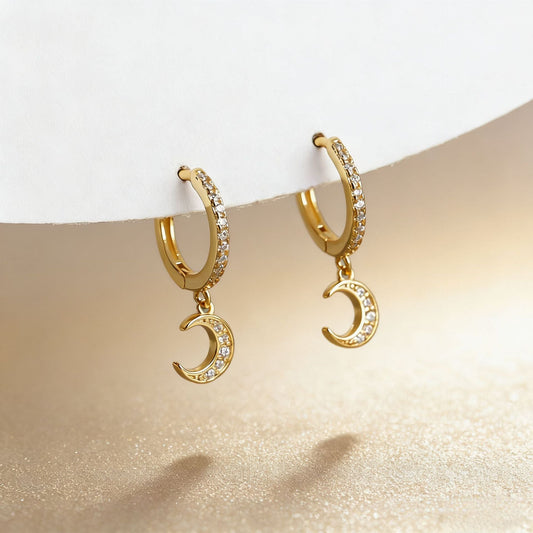 Elegant Moon Charm Earrings