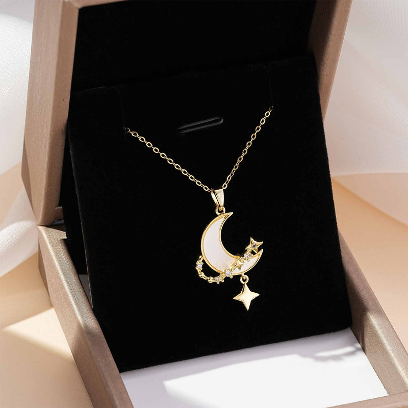 Elegant Moon Star Necklace