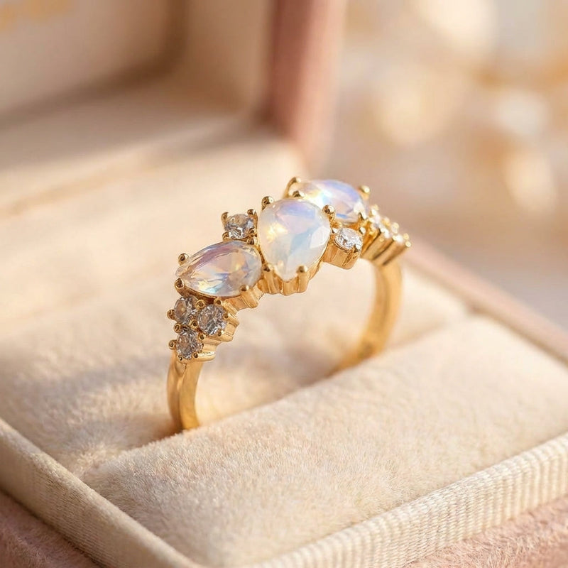 Elegant Moonstone Crystal Ring