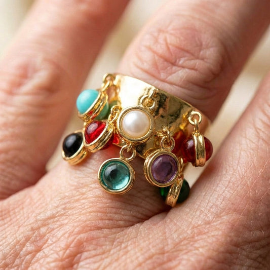 Multicolor Beaded Ring