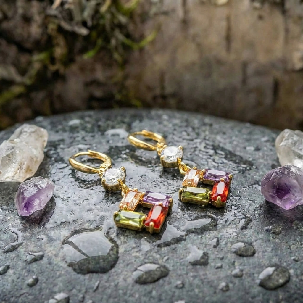Elegant Multicolor Stone Earrings