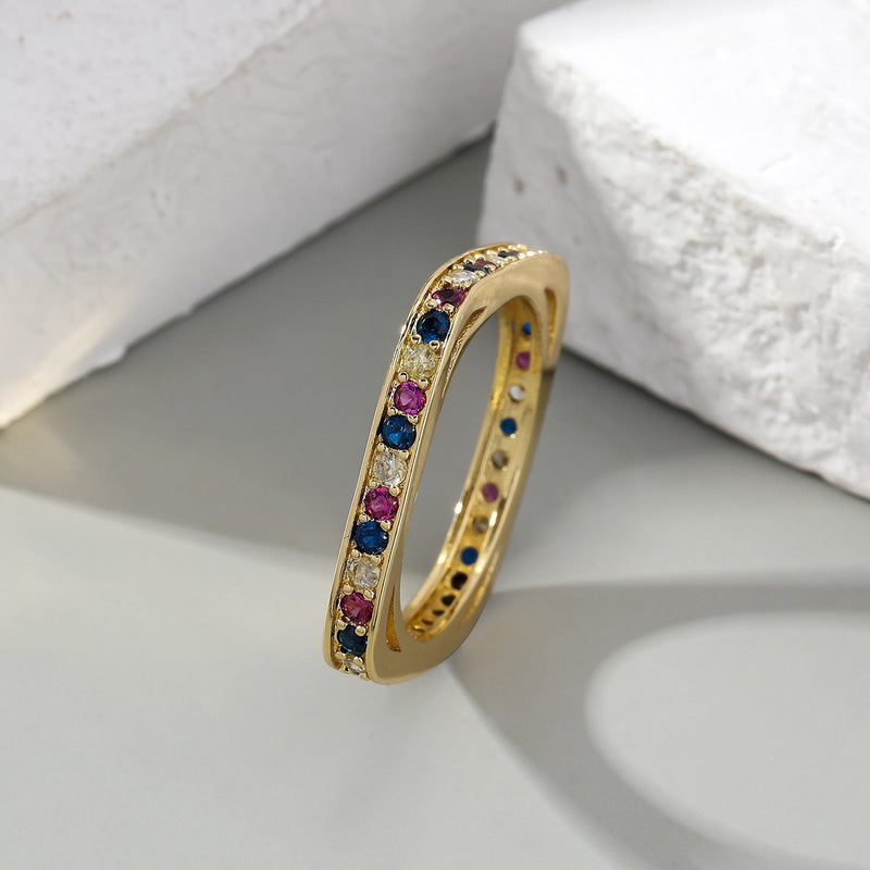 Elegant Multistone Gold Ring