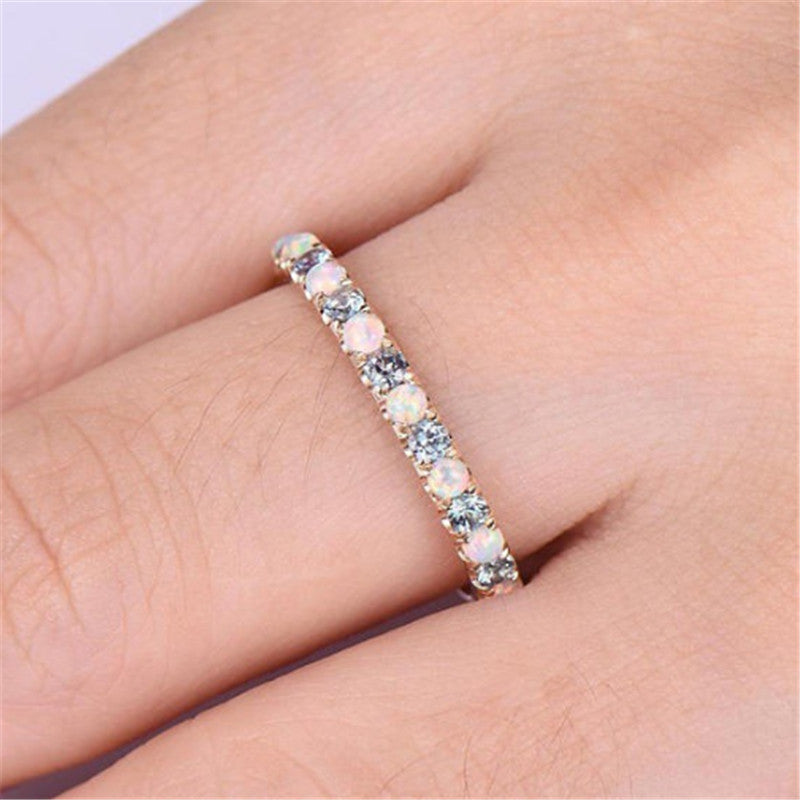 Elegant Opal Diamond Ring