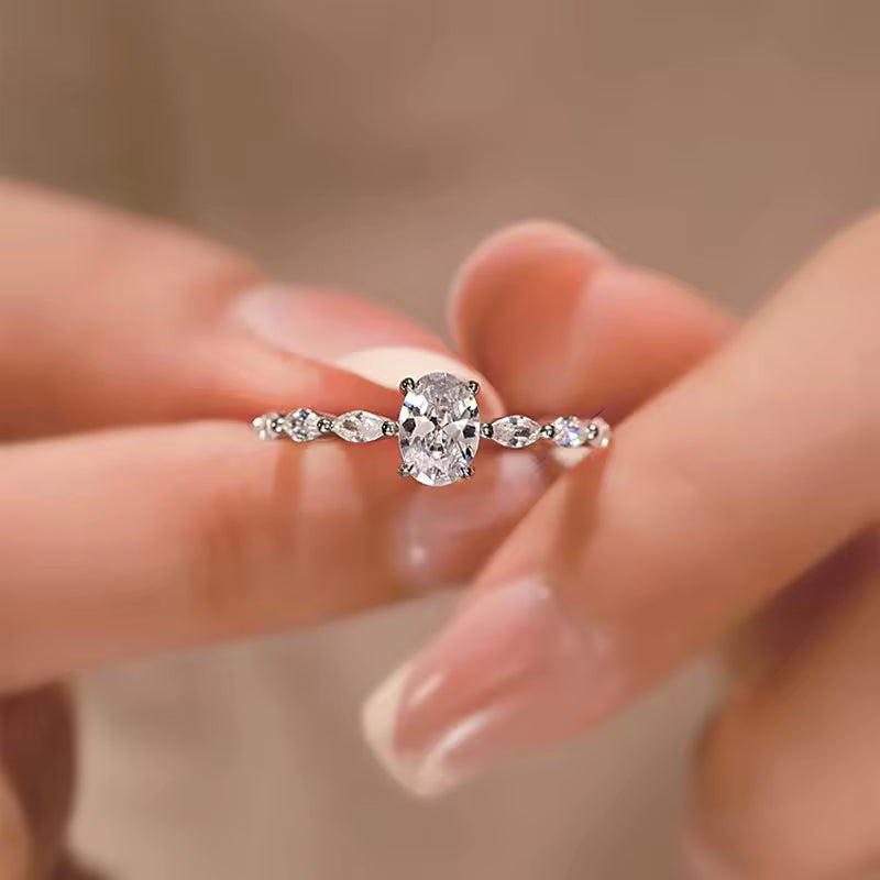 Elegant Oval Diamond Ring