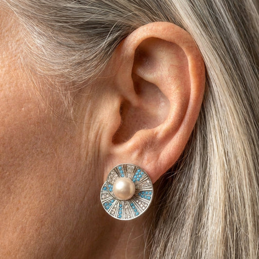 Pearl Blue Earrings