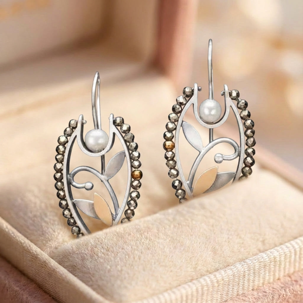 Elegant Pearl Flower Earrings